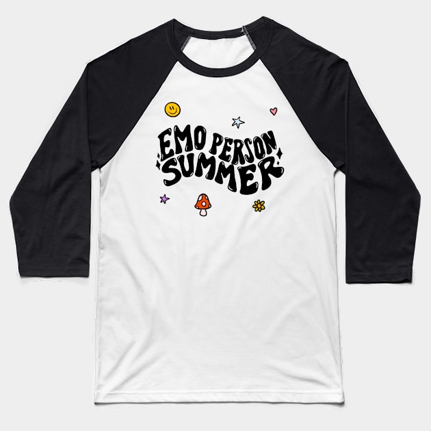 Emo Person Summer Baseball T-Shirt by Doodle by Meg